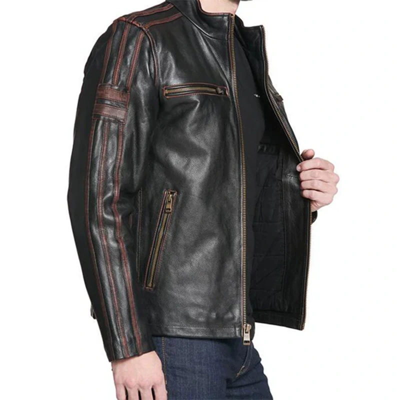 Black Rivet Antique Style Leather Jacket - Image 3