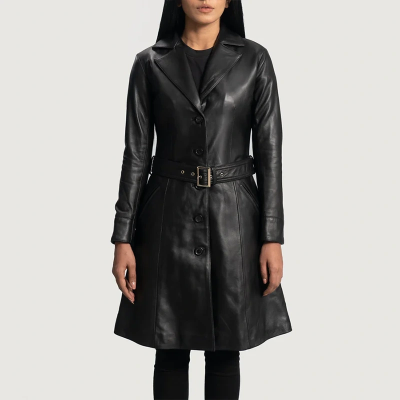 Black Trench Coat Women - Image 4