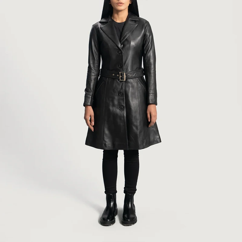 Black Trench Coat Women - Image 3