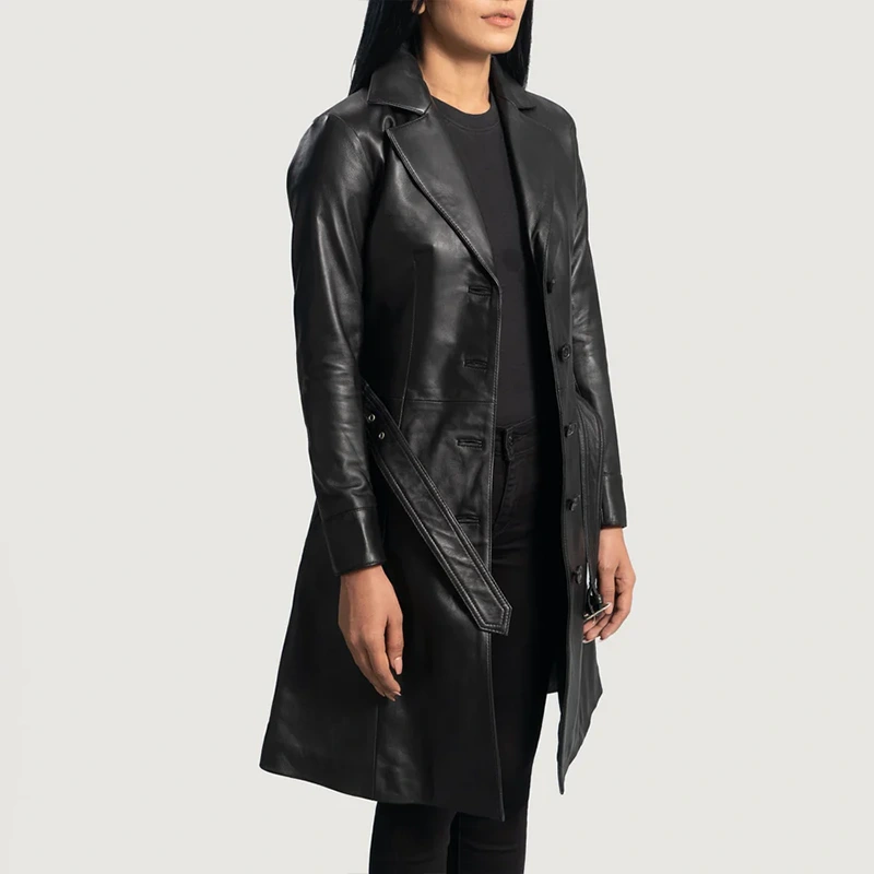Black Trench Coat Women - Image 2