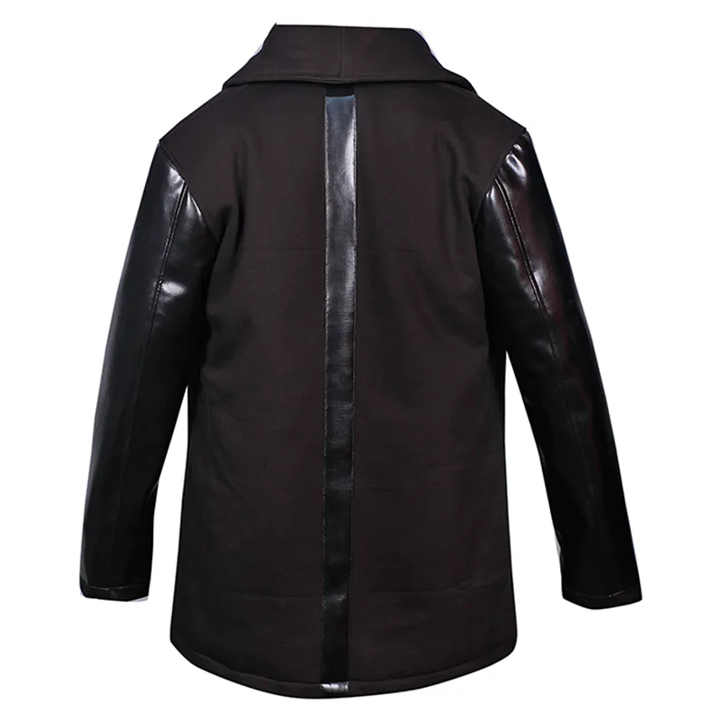 Short Cashmere Blended Fabrics Leather Handmade Coats - Image 2
