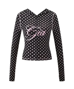 Blare Hoodie Black Polka Dot