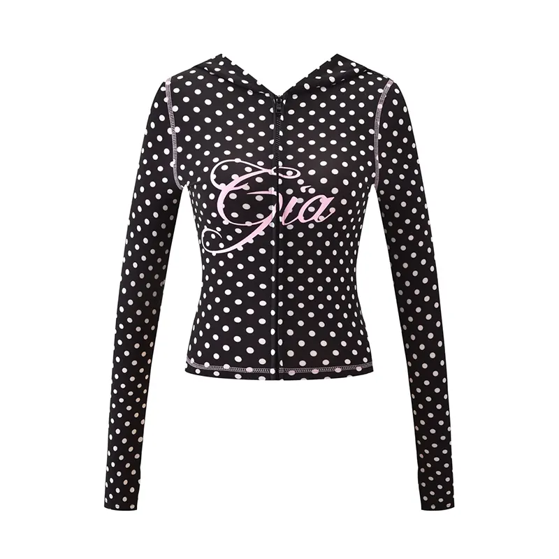 Blare Hoodie Black Polka Dot
