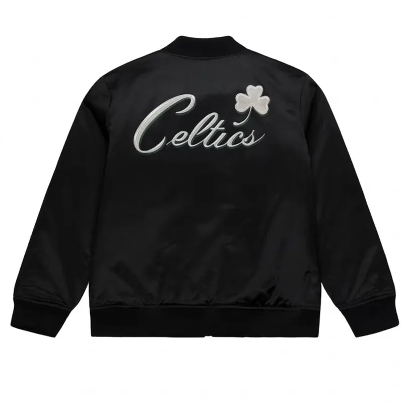 Boston Celtics Chrome Black Bomber Jacket - Image 2