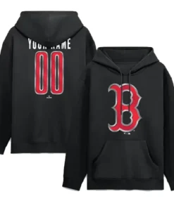 Boston Red Sox Black Metallic Custom Hoodie