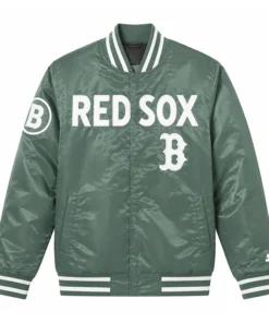 Boston Red Sox City Connect Green Satin Varsity Jacket