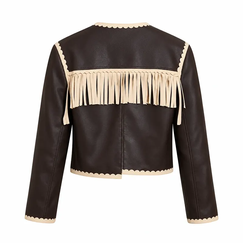 Brilliant Minds Fringe Leather Jacket - Image 2