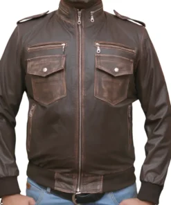 Brown Biker Leather Jacket