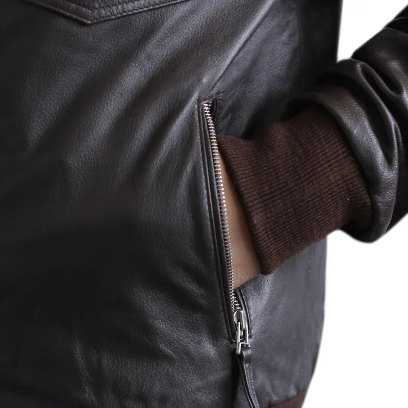 Black Biker Leather Jacket - Image 3
