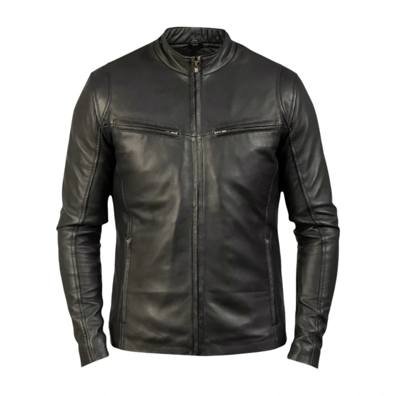 Brunox Cafe Racer Leather Jacket