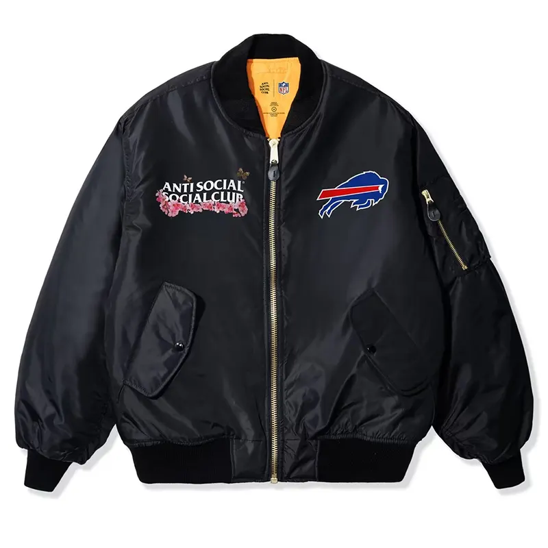 Buffalo Bills AntiSocialSocialClub x NFL MA-1 Full-Zip Blossom Bomber Jacket - Image 2
