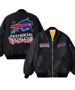 Buffalo Bills AntiSocialSocialClub x NFL MA-1 Full-Zip Blossom Bomber Jacket