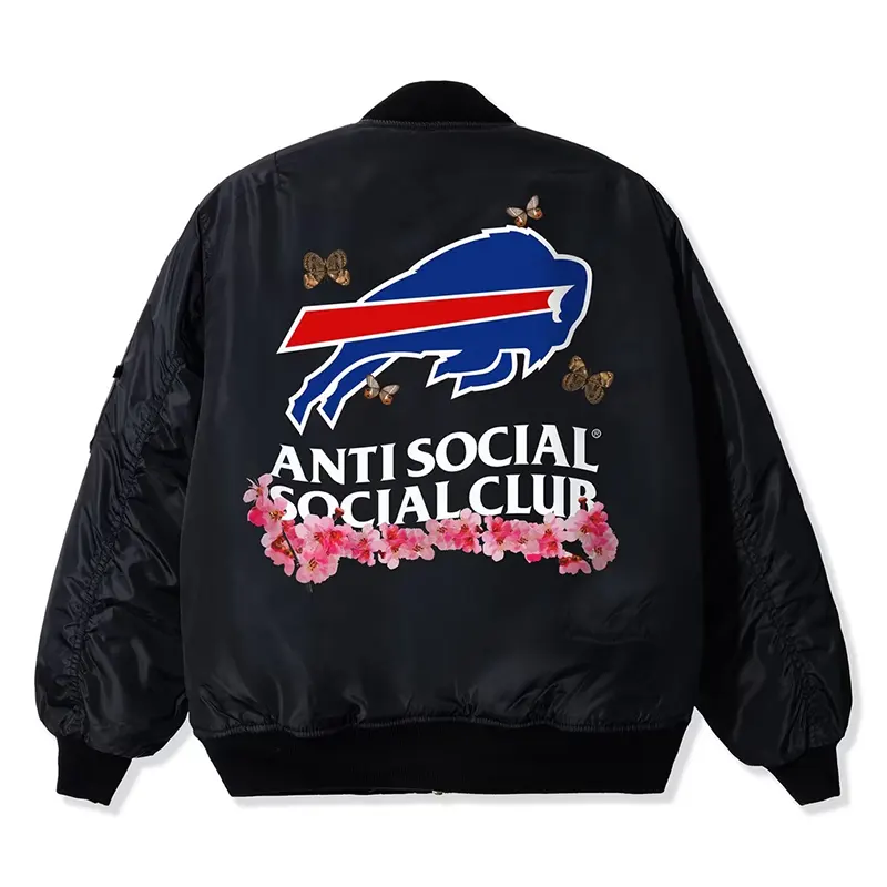 Buffalo Bills AntiSocialSocialClub x NFL MA-1 Full-Zip Blossom Bomber Jacket - Image 3