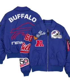 Buffalo Bills New Era x Alpha Industries Royal MA-1 Bomber Jacket