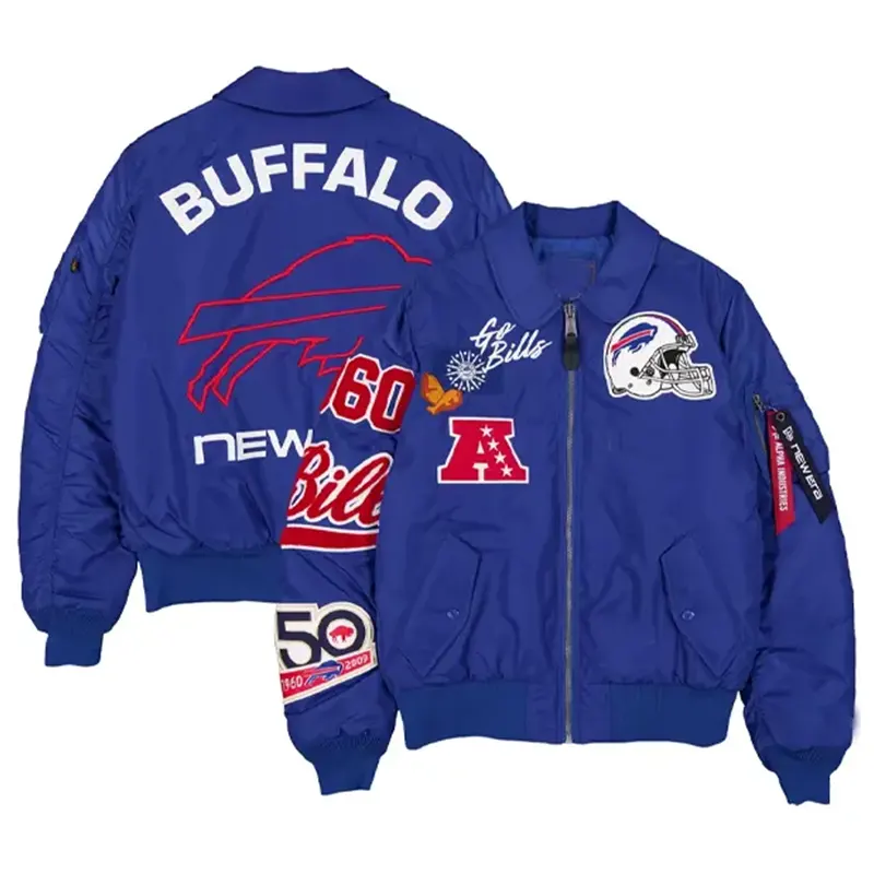 Buffalo Bills New Era x Alpha Industries Royal MA-1 Bomber Jacket