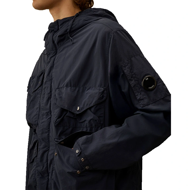 C.P. Company Flatt Nylon Midnight Navy Goggle Jacket - Image 4