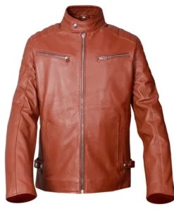 Cafe Racer Brown Retro Style Biker Leather Jacket
