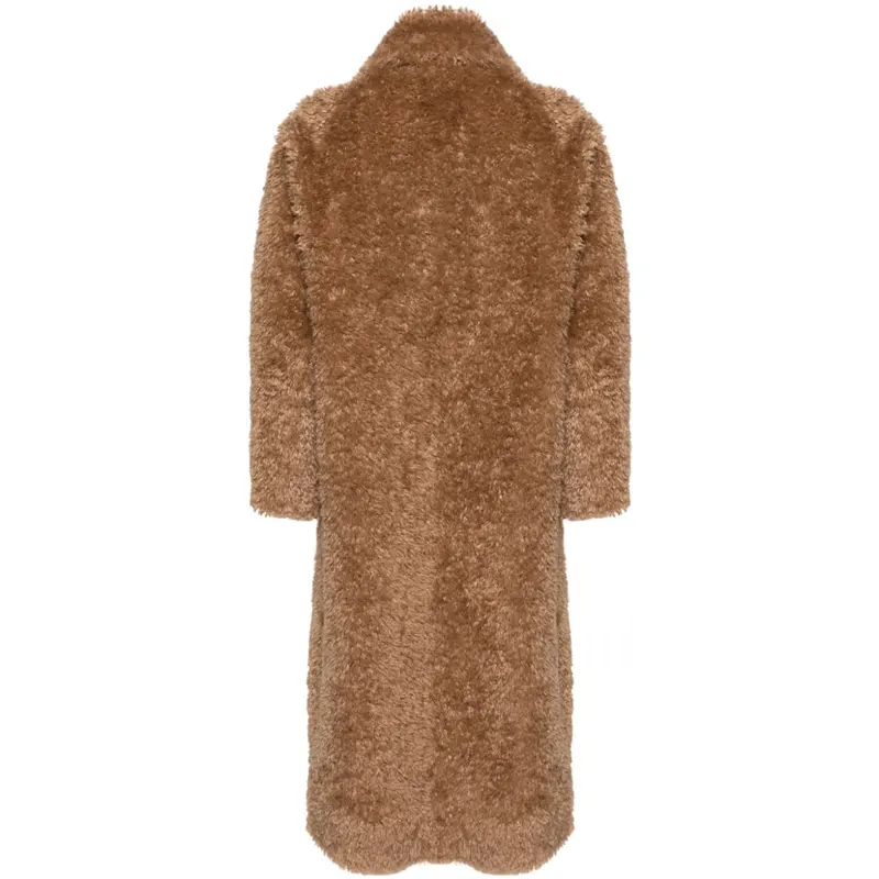 Camel Brown Faux Fur Coat - Image 2