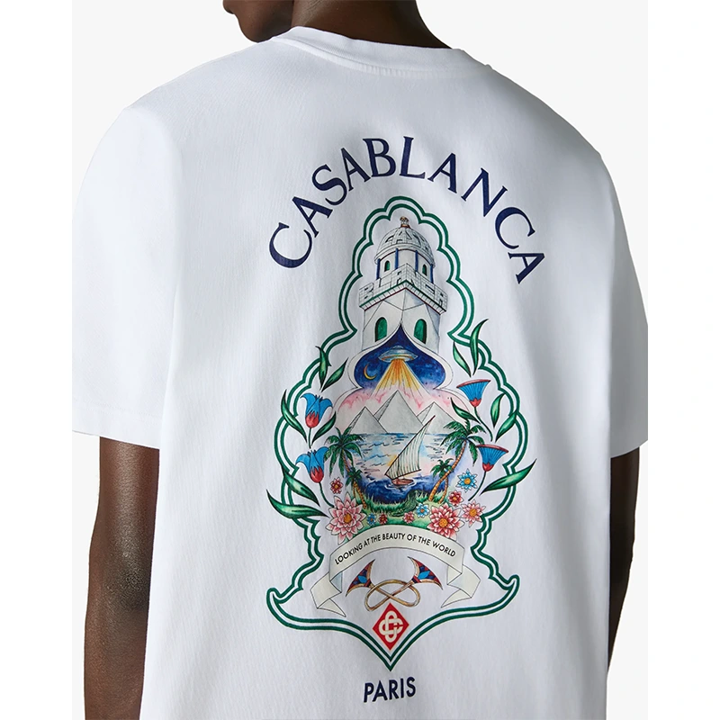 Casablanca Classic T-shirt Hotel Emblem White T-shirt - Image 3