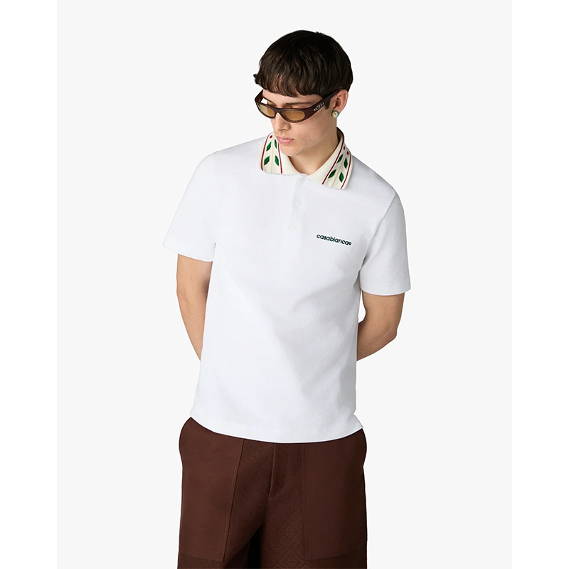Casablanca Laurel Pique Polo Shirt - Image 3