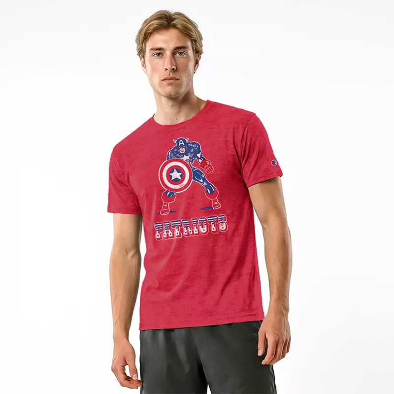 Champion NFL x Disney Captain America New England Patriots T-shirt - Image 4