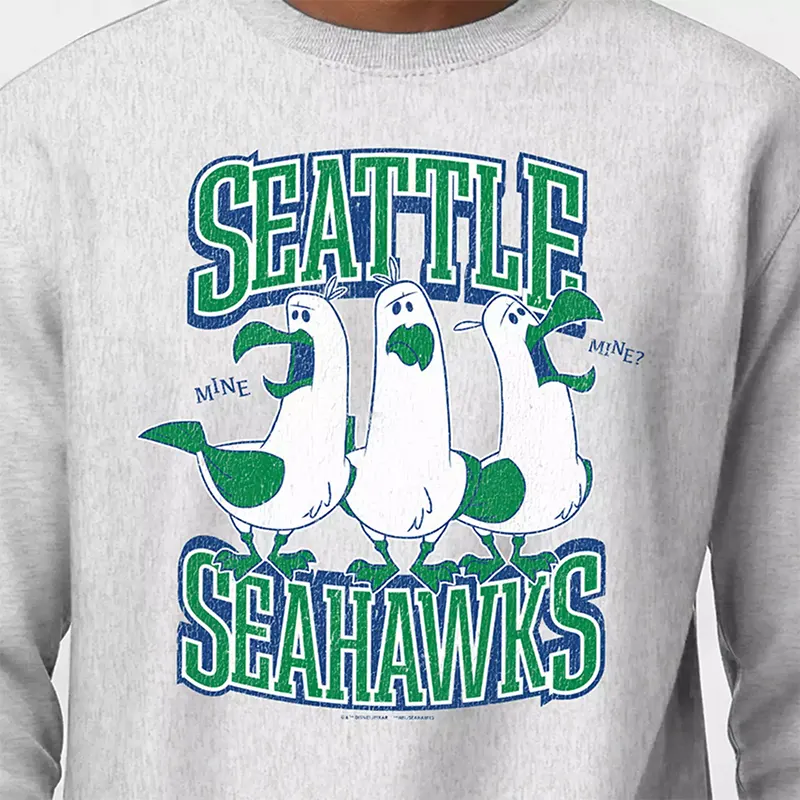 Champion NFL x Disney Finding Nemo Seagulls Seattle Seahawks Pullover Sweatshirt - Image 3