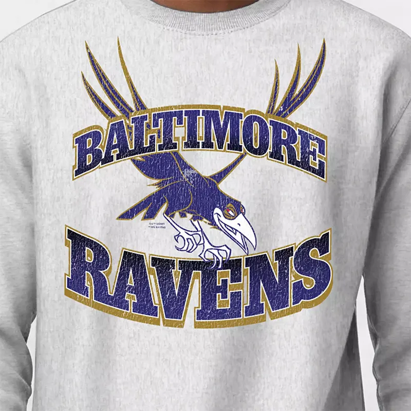 Champion NFL x Disney Maleficent's Raven Baltimore Ravens Pullover Sweatshirt - Image 3