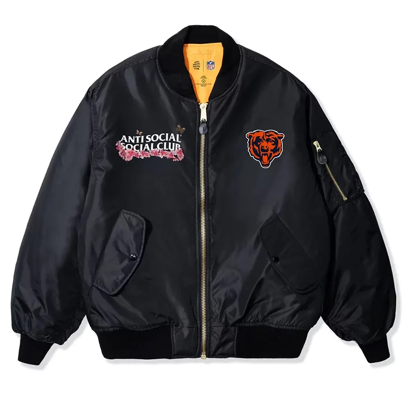 Chicago Bears AntiSocialSocialClub x NFL MA-1 Full-Zip Blossom Bomber Jacket - Image 2