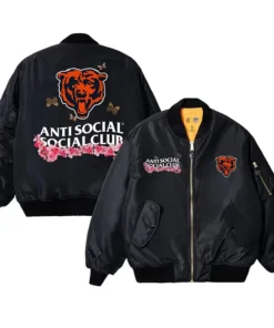 Chicago Bears AntiSocialSocialClub x NFL MA-1 Full-Zip Blossom Bomber Jacket