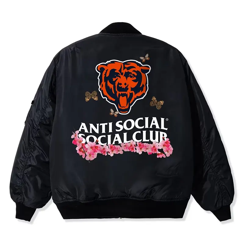 Chicago Bears AntiSocialSocialClub x NFL MA-1 Full-Zip Blossom Bomber Jacket - Image 3