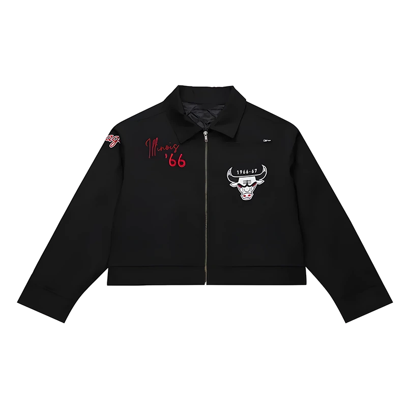 Chicago Bulls Black Mechanic Cropped Black Jacket