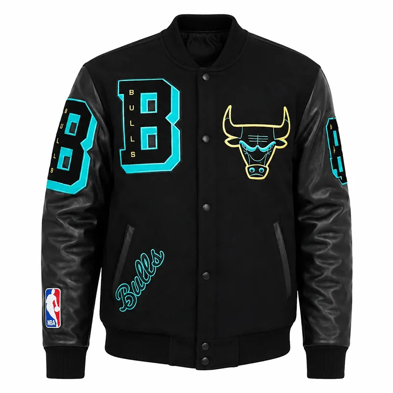 Chicago Bulls Gamma Blue Letterman Varsity Jacket