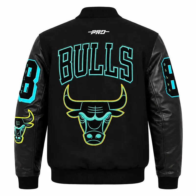 Chicago Bulls Gamma Blue Letterman Varsity Jacket - Image 2
