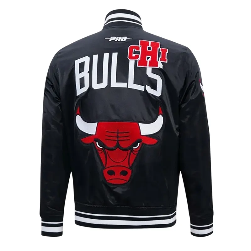Chicago Bulls Letterman Satin Jacket - Image 2