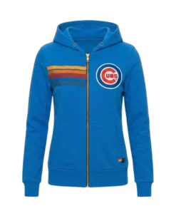 Chicago Cubs 2026 Aviator Nation X MLB Zip Blue Hoodie