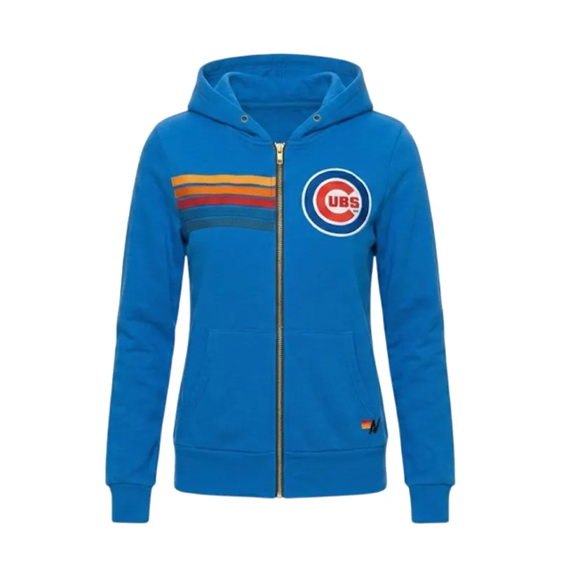 Chicago Cubs 2026 Aviator Nation X MLB Zip Blue Hoodie