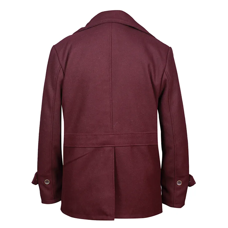 Men's Classic Double Breasted Wool Blend Overcoat - Image 2
