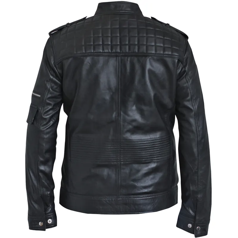Men's Vintage Retro Biker Leather Jacket - Image 2