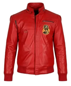 Cobra Kai Johnny Red Retro Leather Jacket
