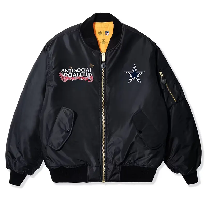 Dallas Cowboys AntiSocialSocialClub x NFL MA-1 Full-Zip Blossom Bomber Jacket - Image 2