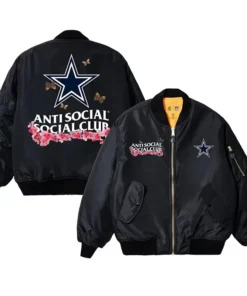 Dallas Cowboys AntiSocialSocialClub x NFL MA-1 Full-Zip Blossom Bomber Jacket