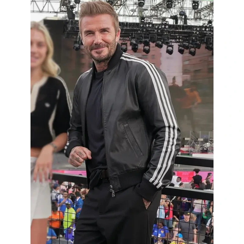 David Beckham World Cup 2026 Leather Track Jacket - Image 2