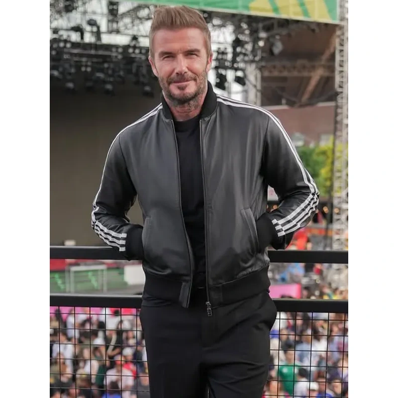 David Beckham World Cup 2026 Leather Track Jacket