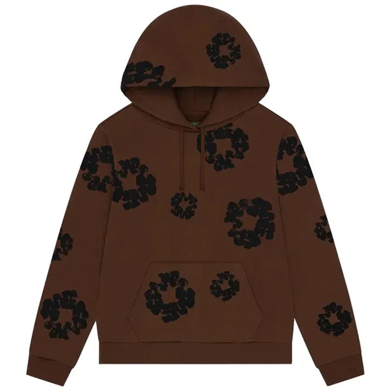 Denim Tears Black Cotton Wreath Brown Hoodie