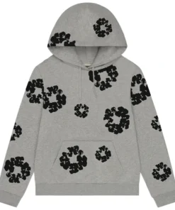 Denim Tears Black Cotton Wreath Grey Hoodie