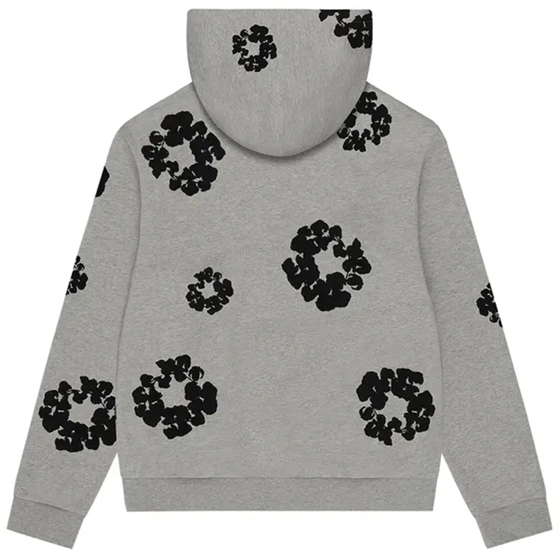 Denim Tears Black Cotton Wreath Grey Hoodie - Image 2