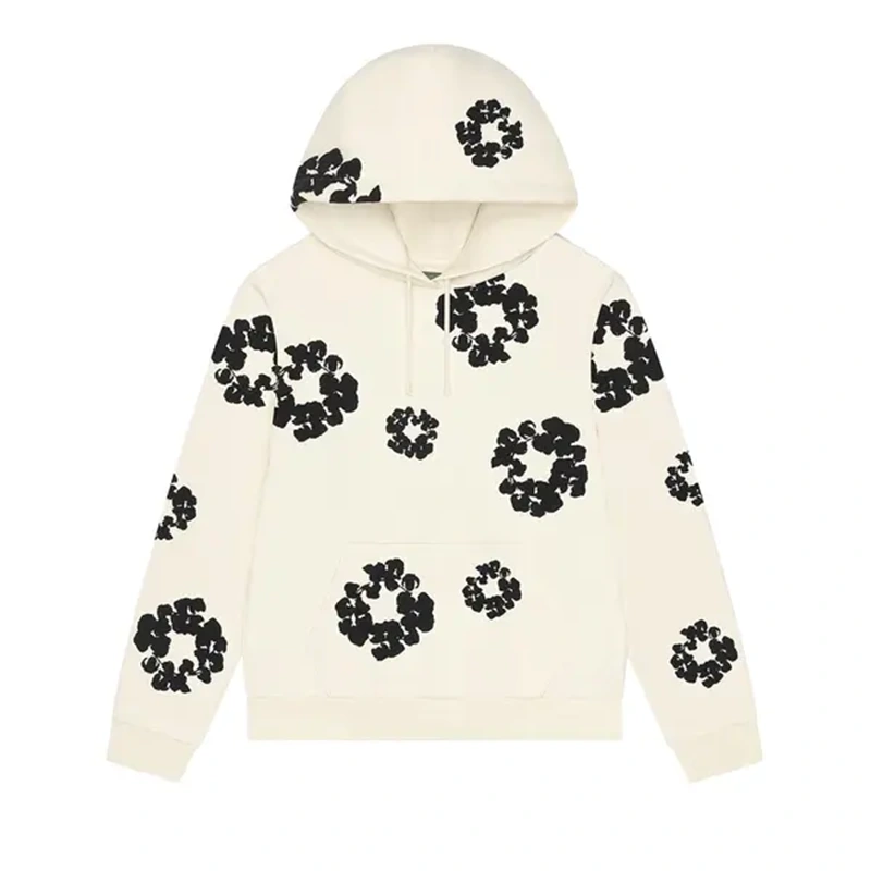 Denim Tears Black Cotton Wreath Oatmeal Hoodie