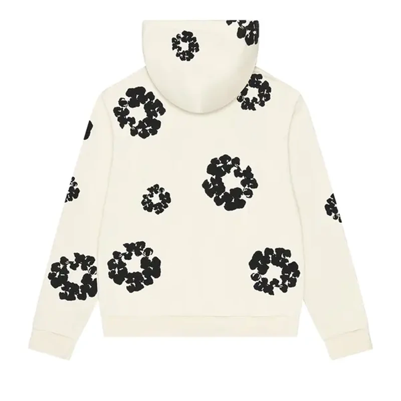 Denim Tears Black Cotton Wreath Oatmeal Hoodie - Image 2