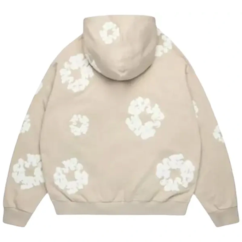 Denim Tears Cotton Wreath Cream Zip Hoodie - Image 2