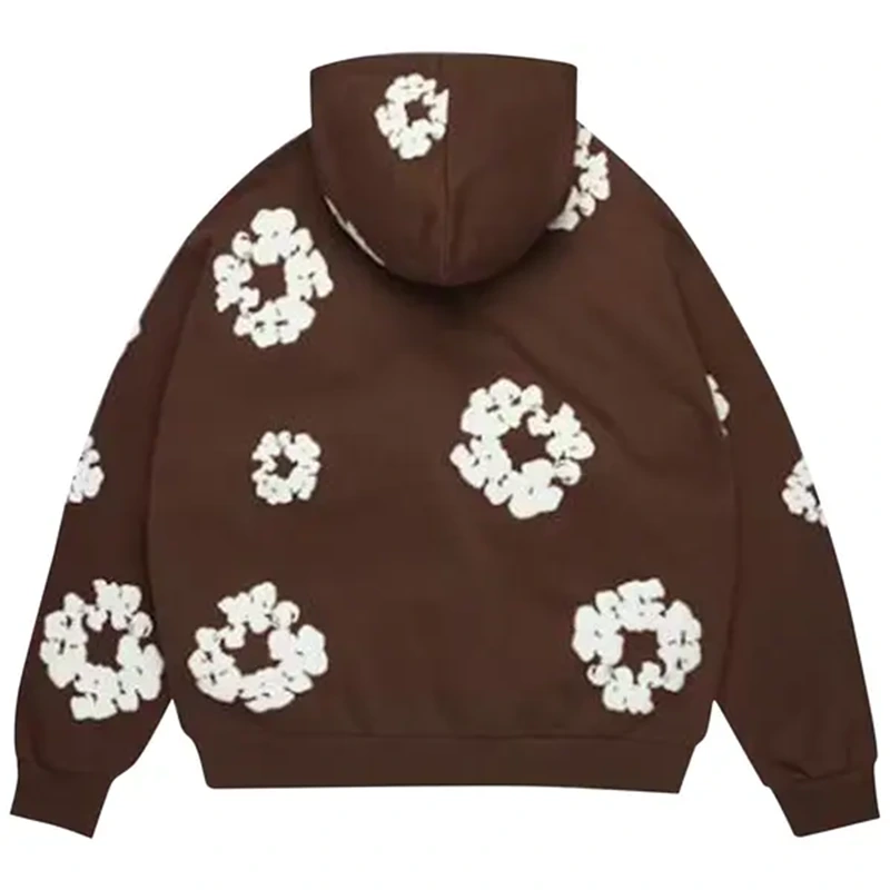 Denim Tears Cotton Wreath Dark Brown Zip Hoodie - Image 2